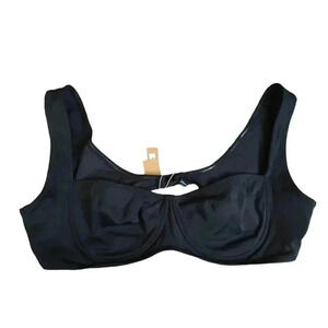 NWT SKIMS Shaping Swim Unlined Underwire Bikini Top Onyx 4X